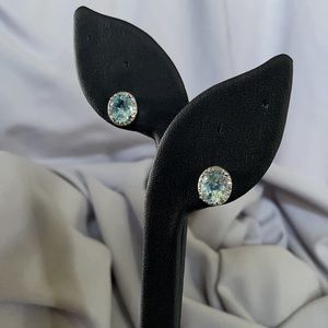 JTV Blue Topaz Stud Earrings